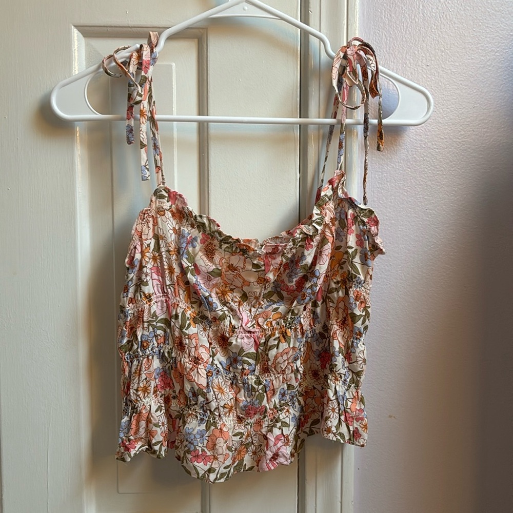 ruched flower tank
